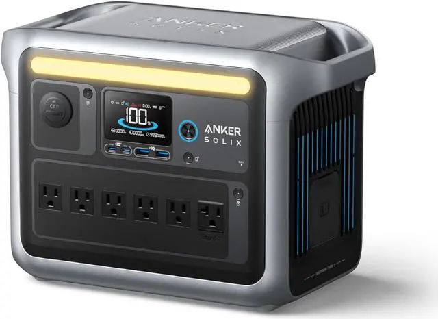 Refurbished: Anker SOLIX C1000 Portable Power Station, 1800W Solar