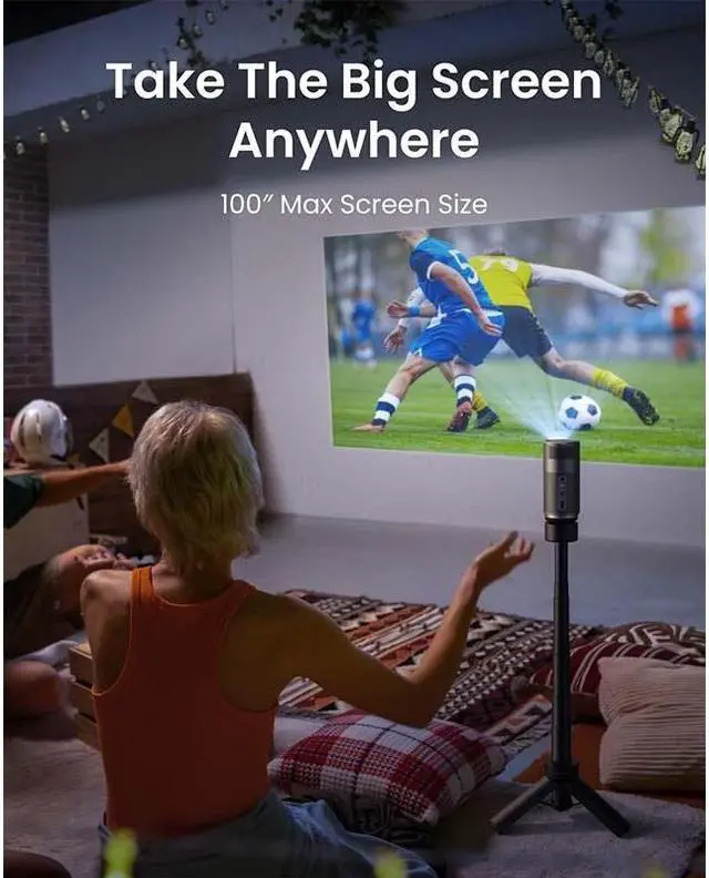 Alt view image 5 of 6 - Anker NEBULA Capsule Air Google TV Projector, Officially Licensed Netflix, 720p Smart Mini Projector with Wi-Fi and Bluetooth, 2 Hours of Playtime, Dolby Digital, Ultra Portable for Any Space
