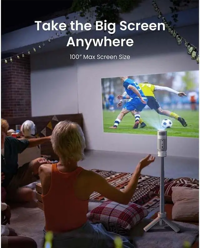 Alt view image 4 of 6 - Anker NEBULA Capsule Air Google TV Projector, Officially Licensed Netflix, 720p Smart Mini Projector with Wi-Fi and Bluetooth, 2 Hours of Playtime, Dolby Digital, Ultra Portable for Any Space