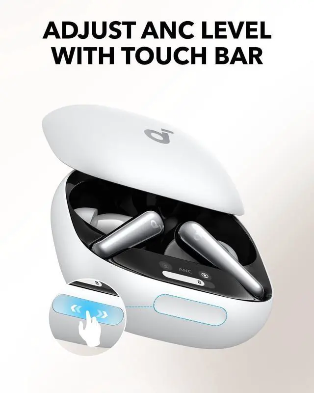 Alt view image 4 of 6 - Soundcore Liberty 4 Pro by Anker, Noise Cancelling Wireless Earbuds, 7-Sensor and Real-Time Adaptive Noise Cancelling, 2× Faster Charging, Studio-Level Hi-Fi Music, Clear Calls with 6 Mics and AI