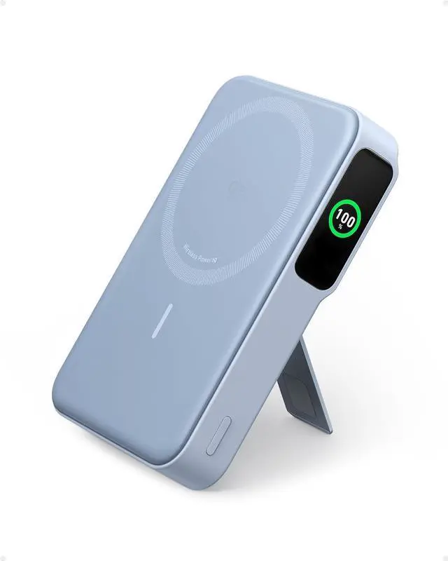 Main image of Anker MagGo Power Bank, Qi2 Certified 15W Ultra-Fast MagSafe-Compatible Portable Charger, 10K Battery Pack with Smart Display and Foldable Stand, for iPhone 15/14/13/12 Only (USB-C Cable Included)