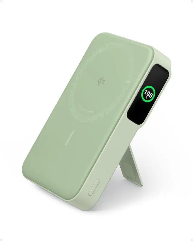 Main image of Anker MagGo Power Bank, Qi2 Certified 15W Ultra-Fast MagSafe-Compatible Portable Charger, 10K Battery Pack with Smart Display and Foldable Stand, for iPhone 15/14/13/12 Only (USB-C Cable Included)