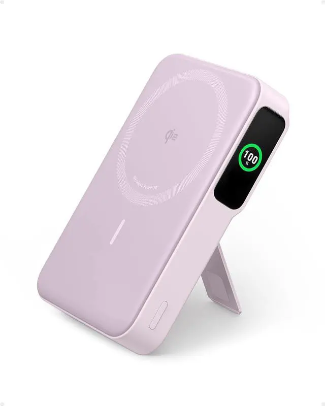 Main image of Anker MagGo Power Bank, Qi2 Certified 15W Ultra-Fast MagSafe-Compatible Portable Charger, 10K Battery Pack with Smart Display and Foldable Stand, for iPhone 15/14/13/12 Only (USB-C Cable Included)