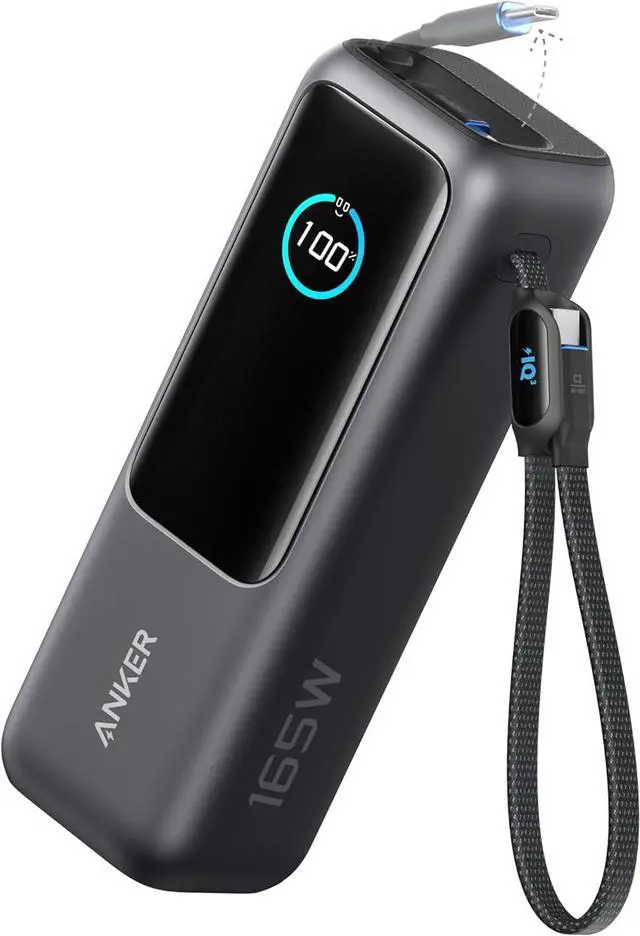 Main image of Anker Laptop Power Bank, 25,000mAh Portable Charger with Triple 100W USB-C Ports for Multi-Device Charging, Built-in and Retractable Cables, for iPhone 16/15 Series, MacBook, Samsung, and More