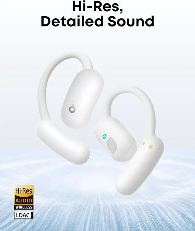 Alt view image 5 of 6 - Soundcore AeroFit 2 by Anker, Open-Ear Headphones, Adjustable Ear Hooks, Snug Fit, Rich Bass, Hi-Res Wireless Audio, 42H Play, Bluetooth 5.4, Wireless Charging, IP55, AI Clear Calls, Open-Ear Earbuds