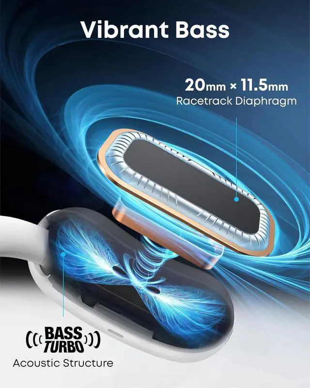 Alt view image 4 of 6 - Soundcore AeroFit 2 by Anker, Open-Ear Headphones, Adjustable Ear Hooks, Snug Fit, Rich Bass, Hi-Res Wireless Audio, 42H Play, Bluetooth 5.4, Wireless Charging, IP55, AI Clear Calls, Open-Ear Earbuds