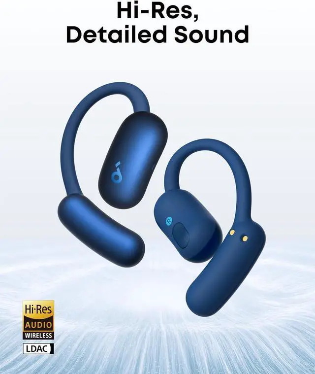 Alt view image 5 of 6 - Soundcore AeroFit 2 by Anker, Open-Ear Headphones, Adjustable Ear Hooks, Snug Fit, Rich Bass, Hi-Res Wireless Audio, 42H Play, Bluetooth 5.4, Wireless Charging, IP55, AI Clear Calls, Open-Ear Earbud
