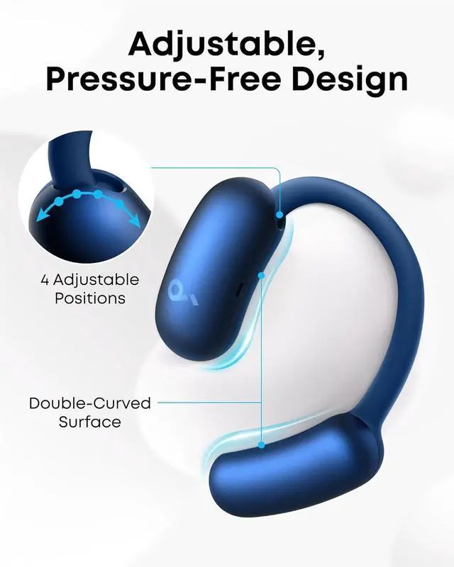 Alt view image 3 of 6 - Soundcore AeroFit 2 by Anker, Open-Ear Headphones, Adjustable Ear Hooks, Snug Fit, Rich Bass, Hi-Res Wireless Audio, 42H Play, Bluetooth 5.4, Wireless Charging, IP55, AI Clear Calls, Open-Ear Earbud