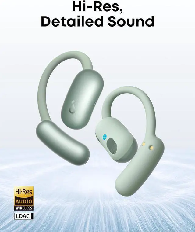 Alt view image 5 of 6 - Soundcore AeroFit 2 by Anker, Open-Ear Headphones, Adjustable Ear Hooks, Snug Fit, Rich Bass, Hi-Res Wireless Audio, 42H Play, Bluetooth 5.4, Wireless Charging, IP55, AI Clear Calls, Open-Ear Earbuds