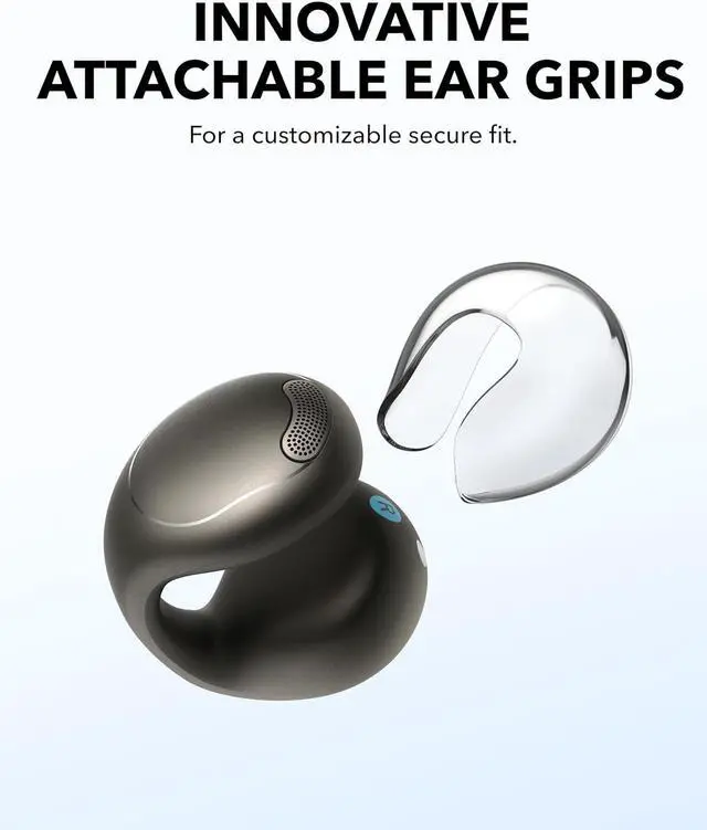 Alt view image 5 of 7 - Anker Soundcore C40i , Open-Ear Earbuds, Clip-On Headphones, Flexible Joint Design, Button Controls, Lightweight Comfort, Stable Fit with Attachable Ear Grips, Expansive Drivers for Clear Sound