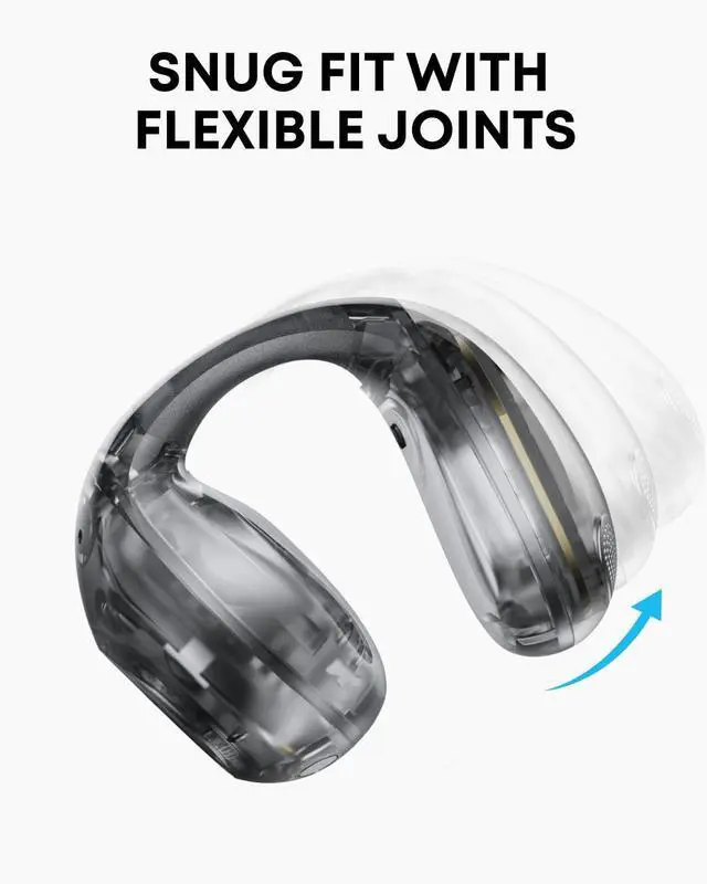 Alt view image 3 of 7 - Anker Soundcore C40i, Open-Ear Earbuds, Clip-On Headphones, Flexible Joint Design, Button Controls, Lightweight Comfort, Stable Fit with Attachable Ear Grips, Expansive Drivers for Clear Sound