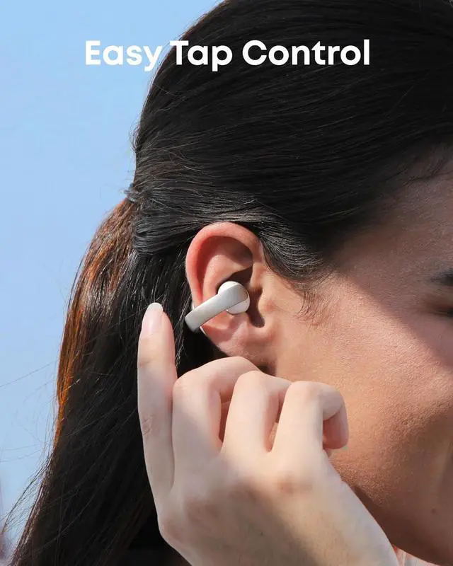Alt view image 5 of 6 - Soundcore AeroClip by Anker, Open-Ear Earbuds, Clip-On Headphones, Adaptive Comfort, Clear Calls with 4 Mics and AI, Stable Fit, 12mm Drivers for Powerful Bass, Hi-Res, Open-Ring Design Champagne Mist