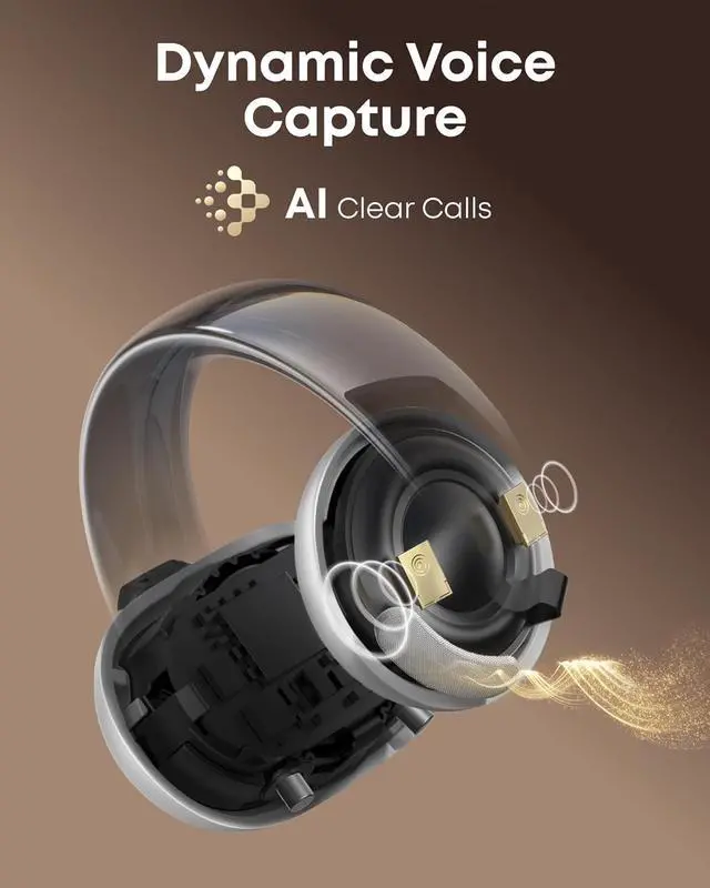 Alt view image 3 of 6 - Soundcore AeroClip by Anker, Open-Ear Earbuds, Clip-On Headphones, Adaptive Comfort, Clear Calls with 4 Mics and AI, Stable Fit, 12mm Drivers for Powerful Bass, Hi-Res, Open-Ring Design Champagne Mist
