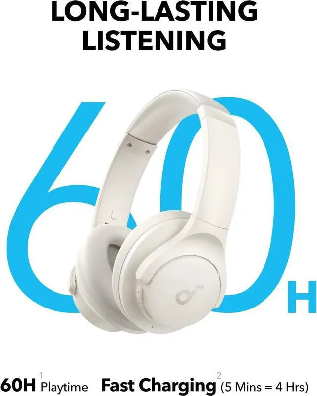 Alt view image 4 of 6 - Soundcore Q11i Wireless Over-Ear Bluetooth Headphones by Anker, Deep Bass, 60H Playtime, Hi-Res Audio, Detachable Ear Cushions, Multipoint Connection Cream White
