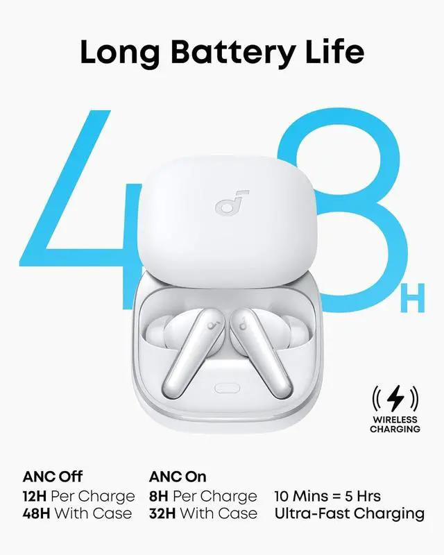 Alt view image 6 of 6 - soundcore Liberty 5 by Anker, Noise-Cancelling Wireless Earbuds, 2x Stronger Voice Reduction, Real-Time Adaptive Noise Cancellation, Fast Charging, Dolby Audio, 6-Mic AI Clear Calls, Long Battery Life