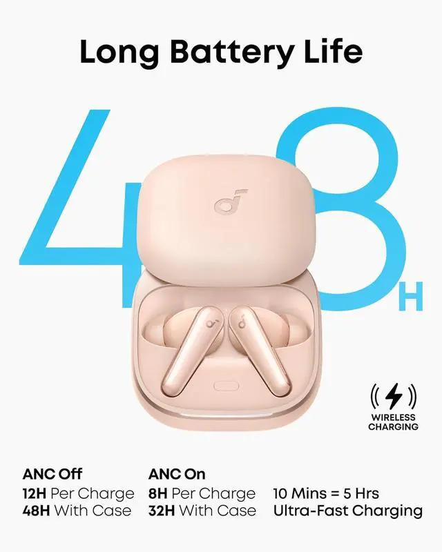 Alt view image 6 of 6 - soundcore Liberty 5 by Anker, Noise-Cancelling Wireless Earbuds, 2x Stronger Voice Reduction, Real-Time Adaptive Noise Cancellation, Fast Charging, Dolby Audio, 6-Mic AI Clear Calls, Long Battery Life