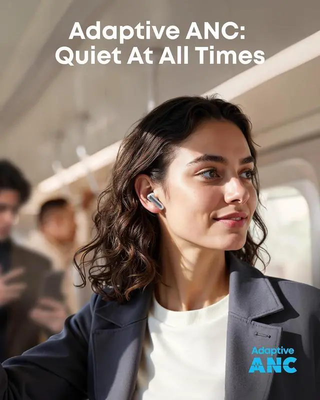 Alt view image 5 of 7 - Soundcore P41i by Anker, Adaptive Noise Cancelling Earbuds with Portable Phone Charger, Only for USB-C Charging, 12H Playtime, 192H with Case, 6-Mic AI Clear Calls, IPX5 Wireless Bluetooth Earbuds