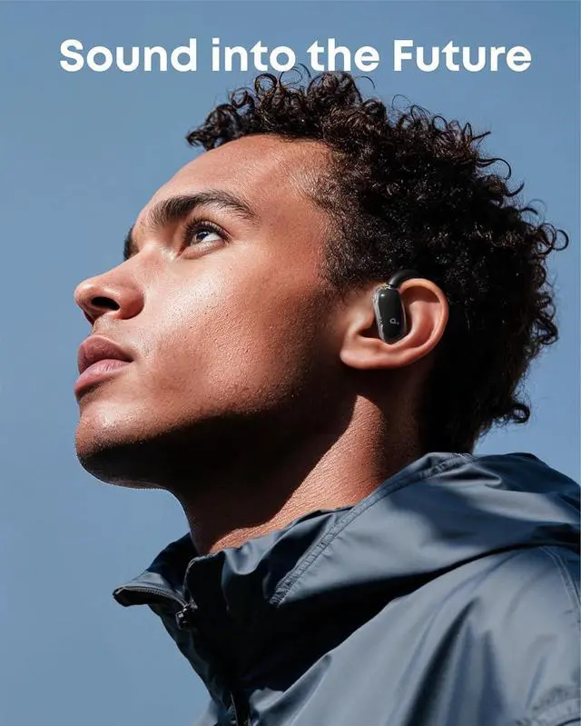 Alt view image 2 of 7 - soundcore V40i by Anker, Open-Ear Headphones, Crystal-Clear Design, Lidless Case, 4 Adjustable Positions for Every Ear Size, Richer Bass, IP55, 21H Playtime, AI Clear Calls, Bluetooth 5.4, App Control