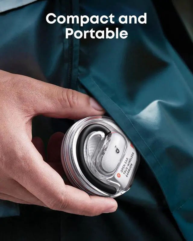 Alt view image 7 of 7 - soundcore V40i by Anker, Open-Ear Headphones, Crystal-Clear Design, Lidless Case, 4 Adjustable Positions for Every Ear Size, Richer Bass, IP55, 21H Playtime, AI Clear Calls, Bluetooth 5.4, App Control