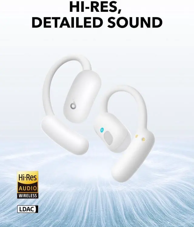 Alt view image 5 of 6 - Soundcore AeroFit 2 by Anker, Open-Ear Headphones, 4 Adjustable Positions for Every Ear Size, 2X Richer Bass, Hi-Res,42H Playtime,IP55,AI Clear Calls,Translation Earbuds Real Time(Renewed) White