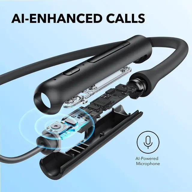 Alt view image 4 of 6 - Soundcore by Anker Life U2i Wireless Neckband Headphones  10mm Drivers with BassUp Technology  22H Playtime  AI-Enhanced Calls  Foldable and Lightweight  IPX5 Water-Resistant  Secure Fit  Bluetooth 5