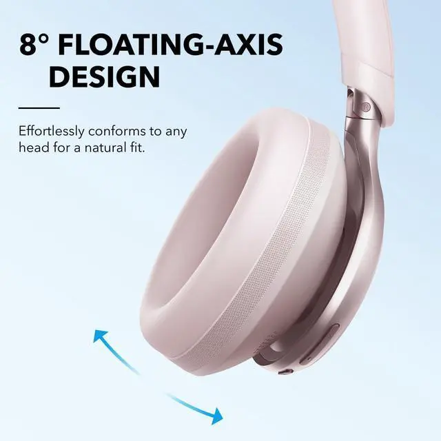 Alt view image 6 of 6 - Soundcore by Anker, Space One, Active Noise Cancelling Headphones, 2X Stronger Voice Reduction, 40H ANC Playtime, App Control,LDAC Hi-Res Wireless Audio,Comfortable Fit,Clear Calls, Bluetooth 5.3 Blue