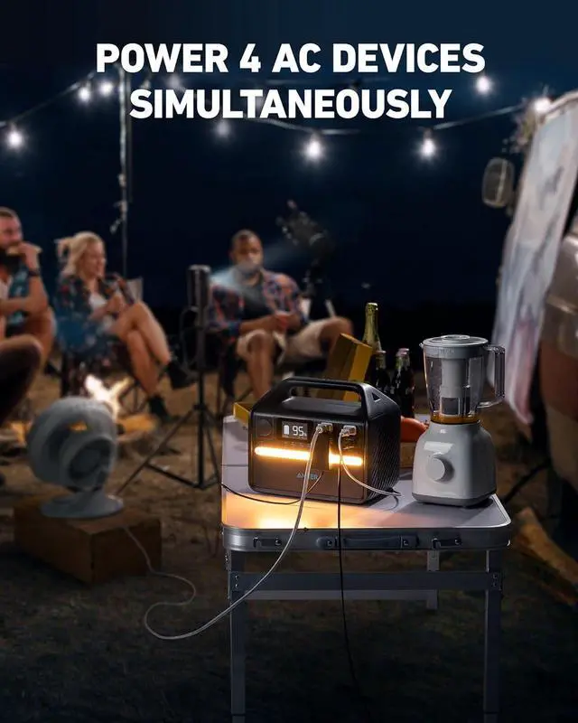 Alt view image 4 of 6 - Anker 535 Portable Power Station, 512Wh Solar Generator (Solar Panel Optional) with LiFePO4 Battery Pack, 500W 9-Port Powerhouse, 4 AC Outlets, 60W USB-C PD Output for Outdoor Camping, RV(Anker Solix)