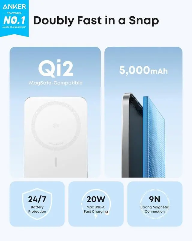 Alt view image 2 of 6 - Anker Nano Power Bank, 10,000mAh Portable Charger with 2.3 ft InstaCord Retractable Cable, 45W Max Compact Battery Pack, Smart Display, for iPhone 16 / 15 Series, iPad, Galaxy, Pixel, and More