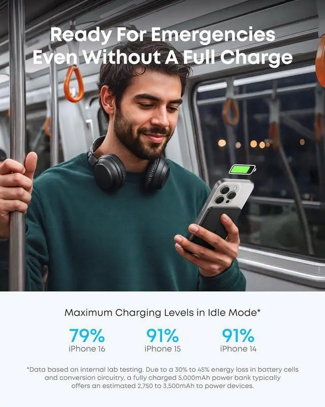 Alt view image 5 of 6 - Anker Nano Power Bank, 10,000mAh Portable Charger with 2.3 ft InstaCord Retractable Cable, 45W Max Compact Battery Pack, Smart Display, for iPhone 16 / 15 Series, iPad, Galaxy, Pixel, and More Black