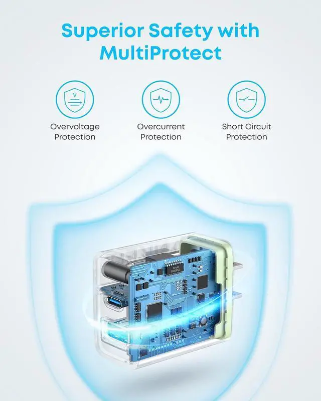 Alt view image 6 of 6 - Anker iPhone 16 Charger, 2-Pack 20W Fast USB C Charger Block, for iPhone 16/16 Pro Max/15 Series/iPad Pro and More (White, 2 Pack & 2 Cable) Green