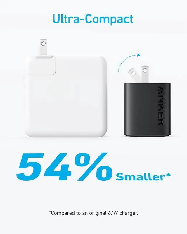Alt view image 4 of 6 - Anker 67W USB C 315 Wall Charger, PIQ 3.0 Compact & Foldable Fast Charger for MacBook Pro/Air, iPhone 15/14, iPad, Galaxy, Pixel, AirPods and More