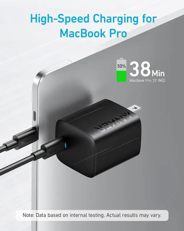 Alt view image 3 of 6 - Anker 67W USB C 315 Wall Charger, PIQ 3.0 Compact & Foldable Fast Charger for MacBook Pro/Air, iPhone 15/14, iPad, Galaxy, Pixel, AirPods and More