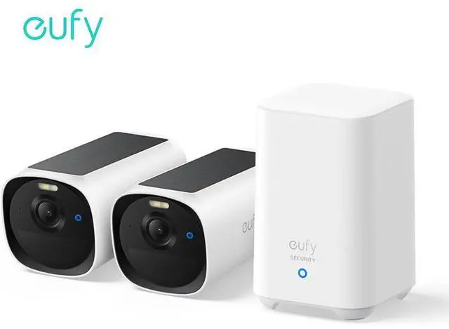 Main image of eufy Security eufyCam E40 2-Cam Kit (HomeBase 2), Outdoor Wireless Solar Security Camera, 2K Resolution with Integrated Solar Panel, MaxColor Night Vision, Local Storage, No Monthly Fee