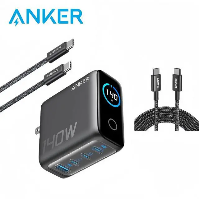 Main image of Anker Laptop Charger, 140W MAX USB C Charger, 4-Port Multi-Device Fast Charging, Advanced GaN Power Adapter, Intuitive Touch Controls, for MacBook, iPhone 16 Series, Samsung Galaxy, Pixel, and More
