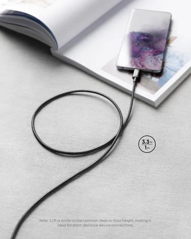 Alt view image 6 of 7 - Anker USB C to USB C Cable, 2-Pack 3.3 FT (1 m) Type C 100W Fast Charging Cable for iPhone 17 Series, MacBook Pro 2020, Pixel, and More (Black, Not for Video Output)