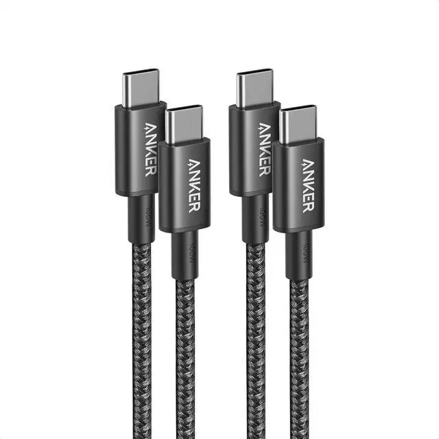 Main image of Anker USB C to USB C Cable, 2-Pack 3.3 FT (1 m) Type C 100W Fast Charging Cable for iPhone 17 Series, MacBook Pro 2020, Pixel, and More (Black, Not for Video Output)
