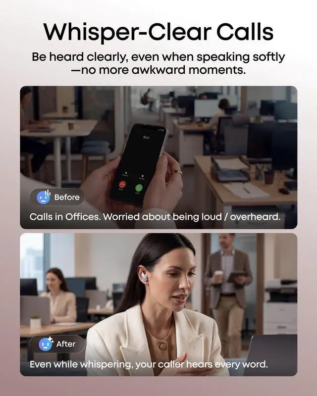 Alt view image 5 of 7 - Soundcore Anker Liberty 5 Pro, Anker Thus AI Chip, Whisper-Clear Calls, Noise Cancelling Earbuds, Wireless Earbuds, ANC On 6.5H / 28H Playtime, 5 Mins Charge = 4 Hrs Playtime, Wireless Charging