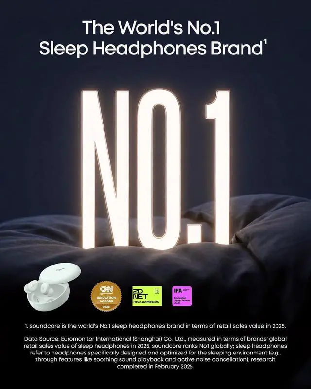 Alt view image 2 of 7 - Soundcore Sleep A30 by Anker Sleep Earbuds, Smart Active Noise Cancelling Sleep Headphones, Adaptive Snore-Masking System, Ultra-Comfort for Side Sleepers, 45H Playtime