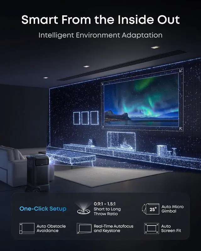 Alt view image 7 of 7 - Soundcore Nebula X1 Pro 4K Outdoor Projector, Triple Laser, 3500 ANSI Lumens, Spatial Sound, 56000:1 Contrast, Optical Zoom