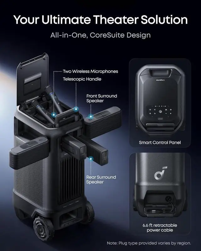 Alt view image 6 of 7 - Soundcore Nebula X1 Pro 4K Outdoor Projector, Triple Laser, 3500 ANSI Lumens, Spatial Sound, 56000:1 Contrast, Optical Zoom