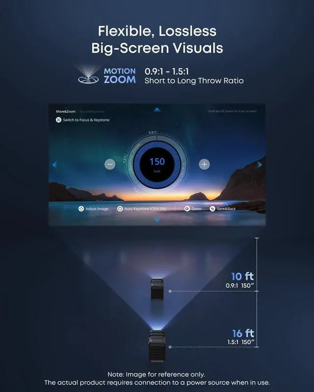 Alt view image 3 of 7 - NEBULA X1 Triple Laser 4K Projector, Nebulamaster, 3500 ANSI Lumens, 56000:1 Contrast, 40W Stereo Sound, 0.9-1.5 Optical Zoom, Smart AI, Dolby Vision, 300" Screen, Portable