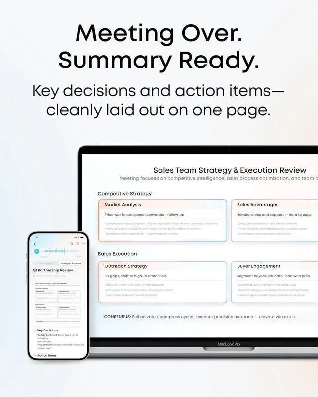 Alt view image 7 of 7 - Soundcore Work AI Voice Recorder by Anker, Wearable Note Taker for Meetings, Transcribe and Summarize (300 Mins/Mo Included, Optional App Upgrades), MFi Certified, 64GB, 150+ Languages