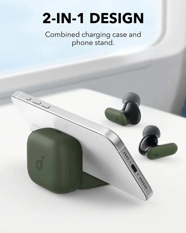 Alt view image 2 of 7 - Soundcore P30i Smart Noise Cancelling Wireless Earbuds with 2-in-1 Case Phone Stand(Renewed)