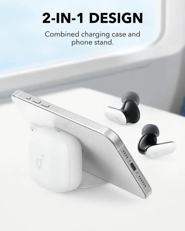 Alt view image 2 of 6 - Soundcore P30i Smart Noise Cancelling Wireless Earbuds with 2-in-1 Case Phone Stand(Renewed)