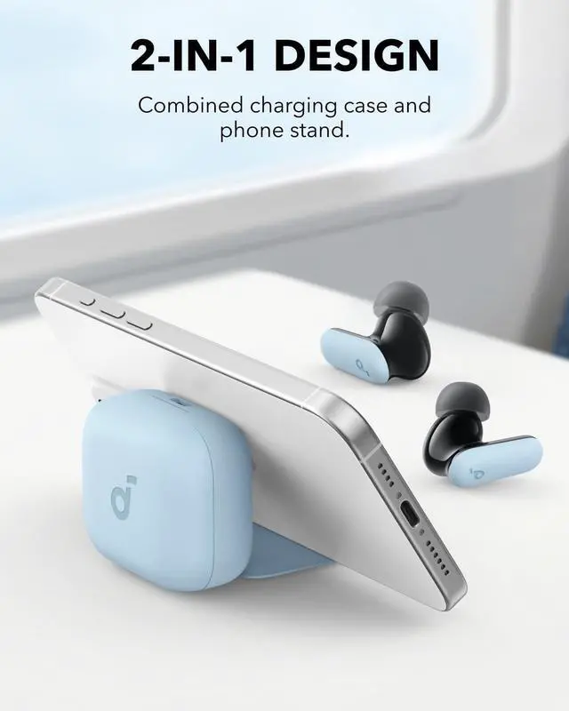 Alt view image 2 of 7 - Soundcore P30i Smart Noise Cancelling Wireless Earbuds with 2-in-1 Case Phone Stand(Renewed)