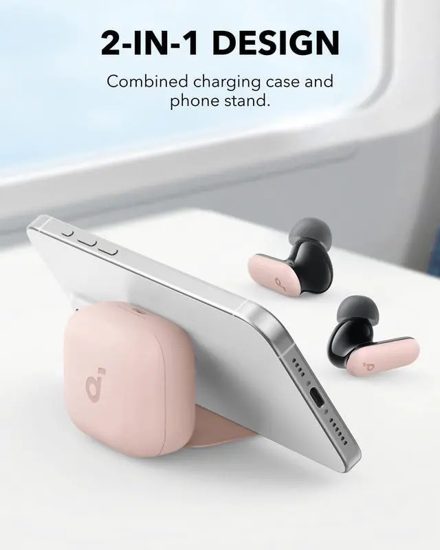 Alt view image 2 of 7 - Soundcore P30i Smart Noise Cancelling Wireless Earbuds with 2-in-1 Case Phone Stand(Renewed)