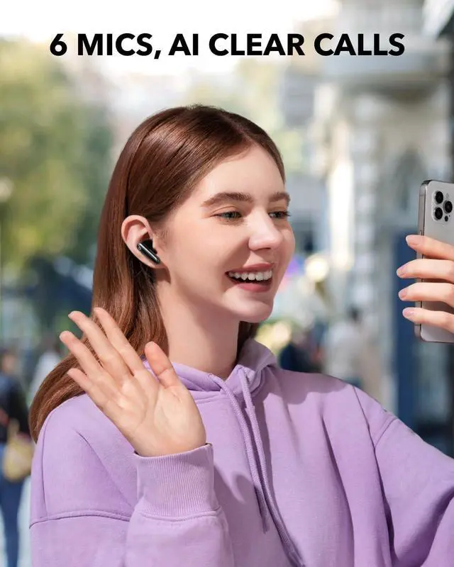 Alt view image 6 of 7 - Soundcore Noise Cancelling Wireless Bluetooth In-Ear Earbuds(Renewed)