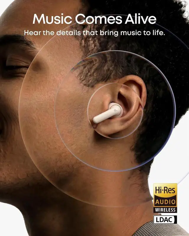 Alt view image 3 of 7 - Soundcore Anker P42i Wireless Earbuds with Adaptive ANC for Daily Noise | Natural Mode for Concerts & Live Events, Hi-Res Audio with LDAC, 56H playtime, AI Clear Calls, Wireless Charging, IP55