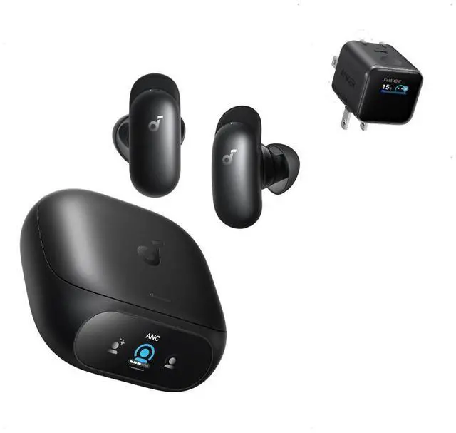 Main image of Soundcore Liberty 5 Pro by Anker Noise Cancelling Wireless Earbuds with Anker Nano Smart Display Charger