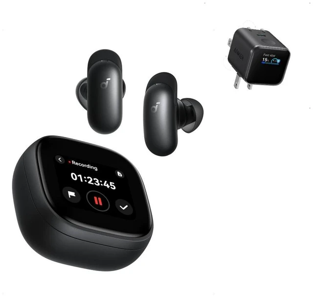 Main image of Soundcore Liberty 5 Pro Max by Anker Wireless Earbuds with Anker Nano Smart Display Charger
